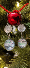 Compass Silver and AK Charms Earrings