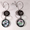 Compass Silver and AK Charms Earrings